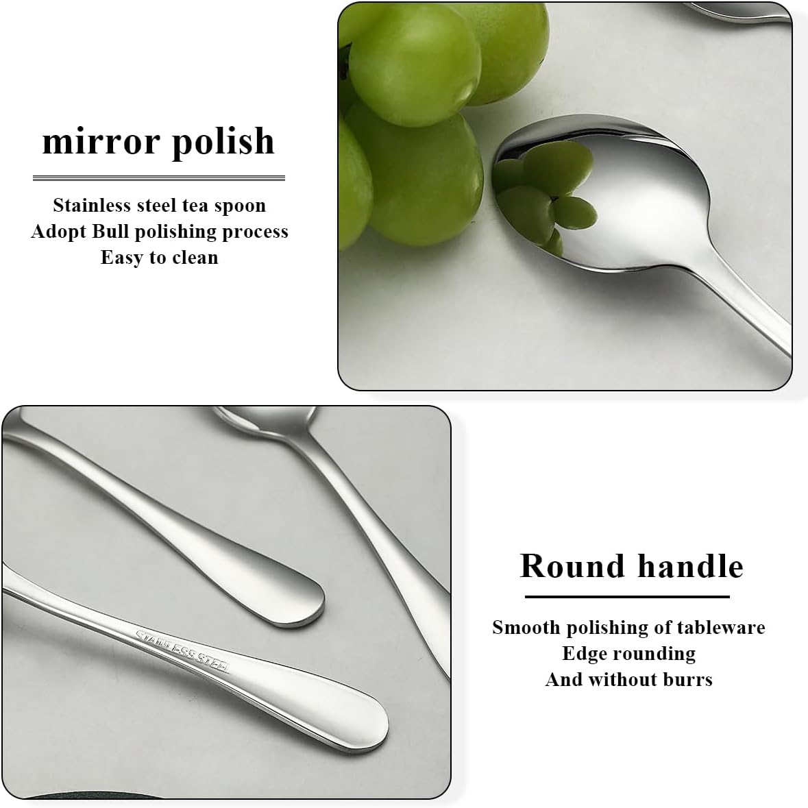 Teaspoons 12 Pieces 14cm, Stainless Steel Tea Spoon Coffee Spoons Dessert Spoons, Cutlery for Tea, Coffee, Cake, Dessert, Dishwasher Safe โ image 5