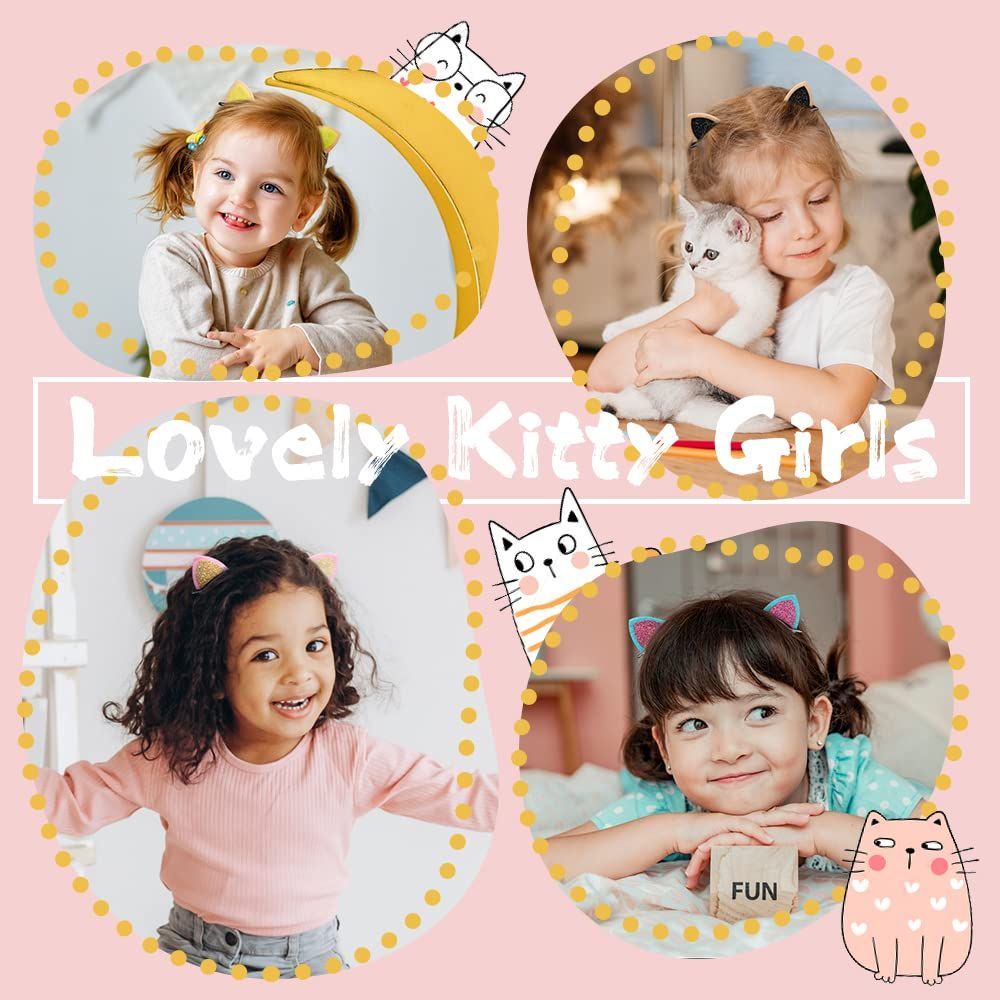 Hair Clips for Girls, Cat Ear Hair Barrettes for Kids, Cute Hair Accessories for Toddler Girls, 20 Pieces (Random color mixing) โ image 2