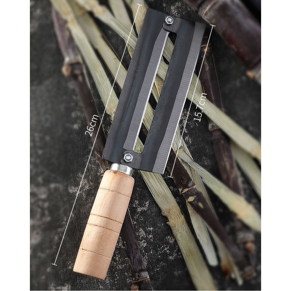 Sugarcane Peeling Kinfe Pineapple Peeler Carbon Steel Sugar Cane Peeling Cutter with Wooden Handle โ image 2