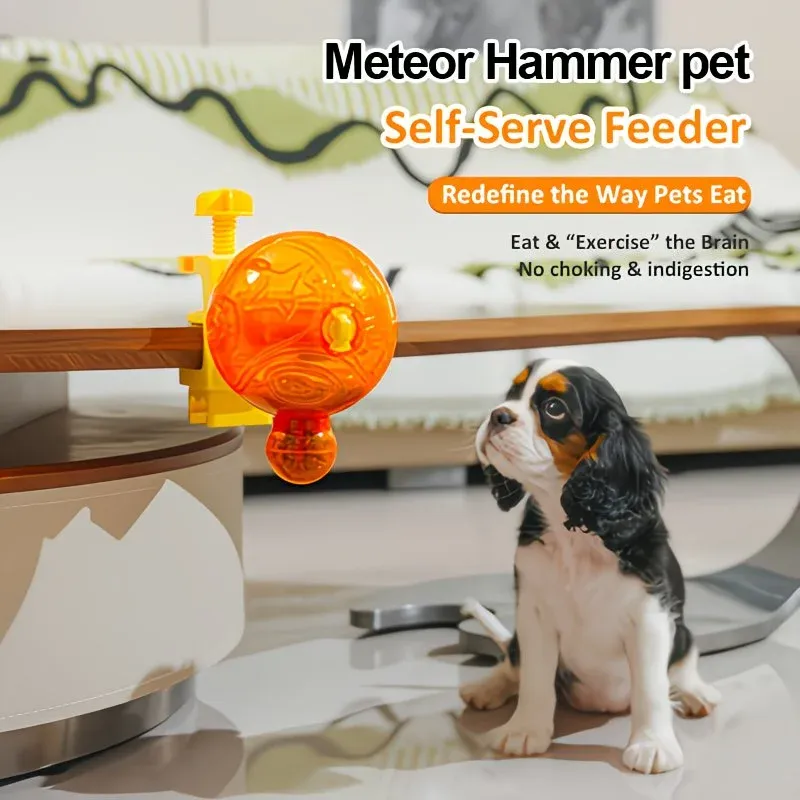 Pet Puzzle Spinning Feeder: 360° Slow Feeding Portion Control, Clip-On Installation, Eat While Playing/the little orange — image 3
