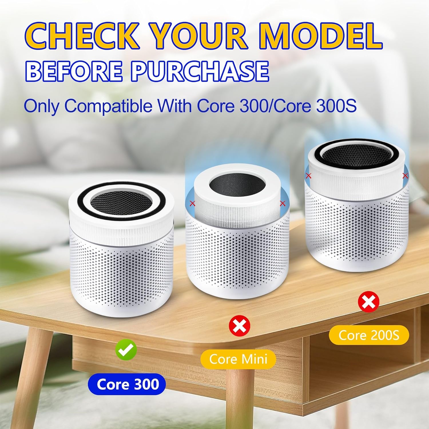 Core 300 Replacement Filter for LEVOIT Core 300S and Core 300-P Air Purifier, 3-in-1 H13 True HEPA Filter Replacement, Compared to Part # Core 300-RF, 2 Pack — image 2