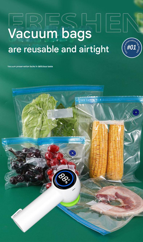 Multi-Function Handheld Vacuum Sealer & Inflator with LED Display - For Food Storage, Jars, Bags & Balls(white) โ image 3