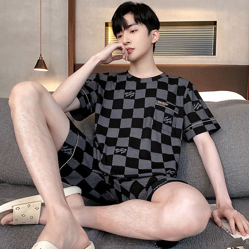 Shelofei Men Summer Cotton Pajama Set Short Sleeve DF93023 XL — image 6