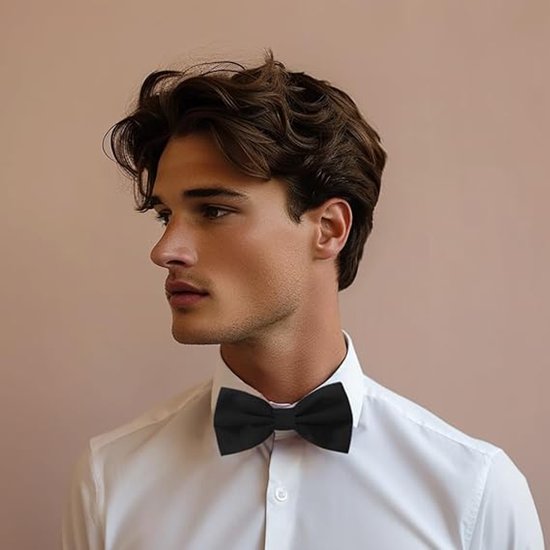 Plain Bow Tie - Adjustable Bow Tie for Men - Black โ image 3