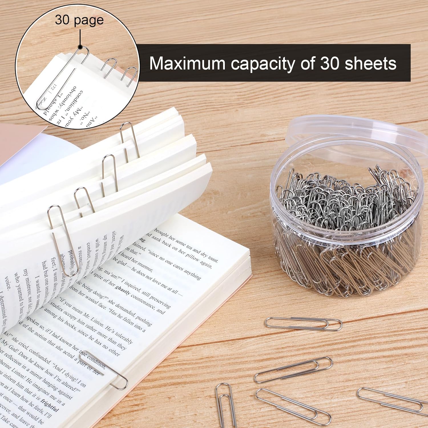 280 Pcs Large Paper Clips, 2 Inch Jumbo Silver Paperclips, Stainless Steel Paperclips Office for Teacher Supplies School - IN โ image 3