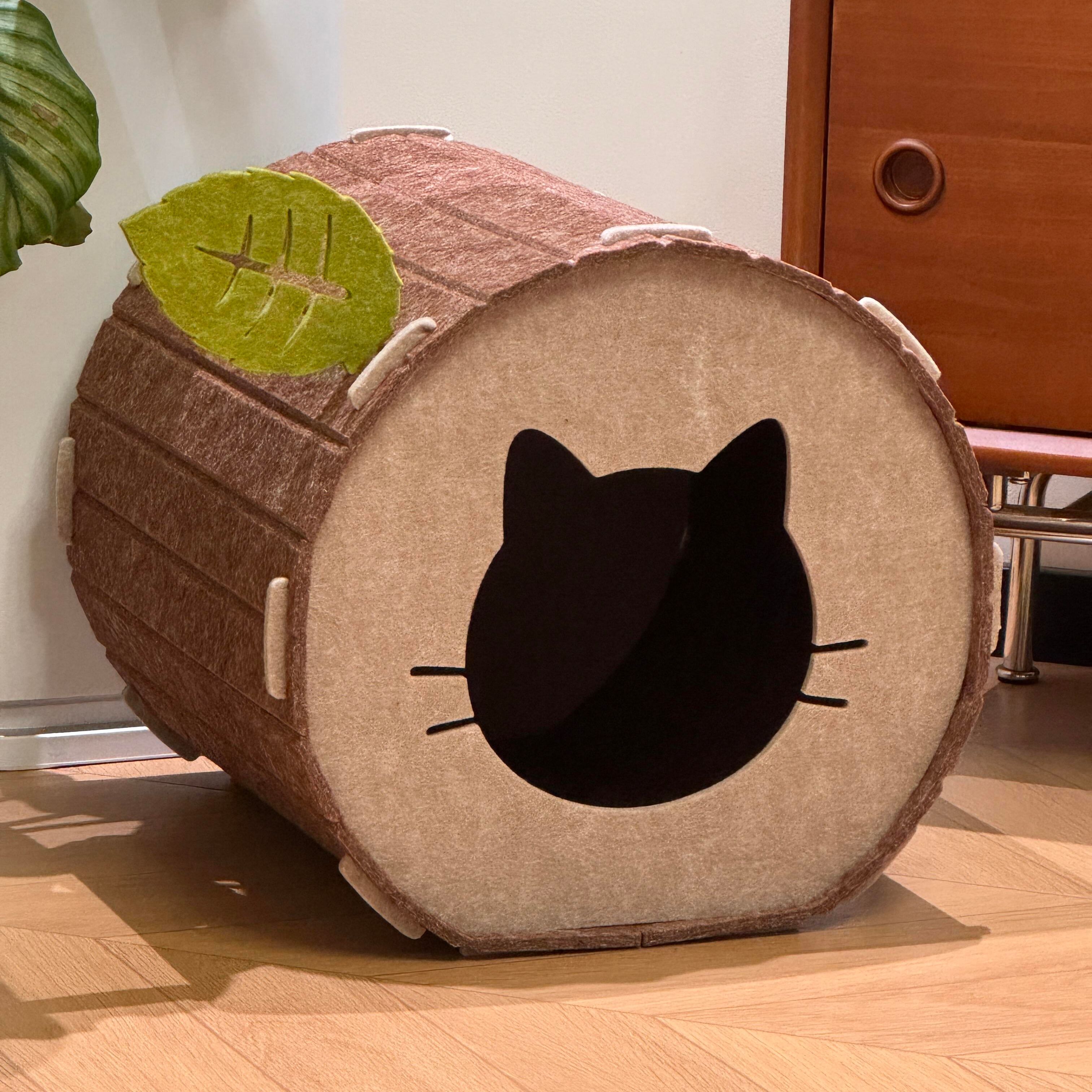 Tree Hollow Felt Cat Cave Cat Bed - Cozy Enclosed Sleeping and Resting Space for Indoor Cats โ image 3
