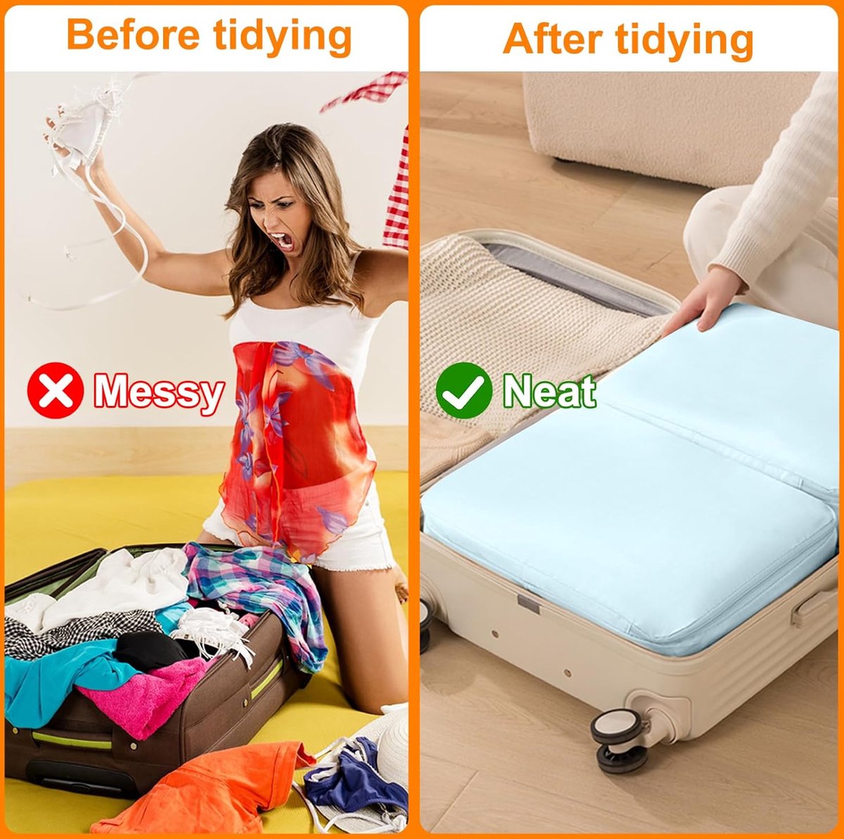 Storage Bag - Organizer - Storage Bags - Movable Organizer Bags - Space-Saving Bags - Storage Bag - Organizer - For Blankets/Pillows/Clothing/Duvet — image 2