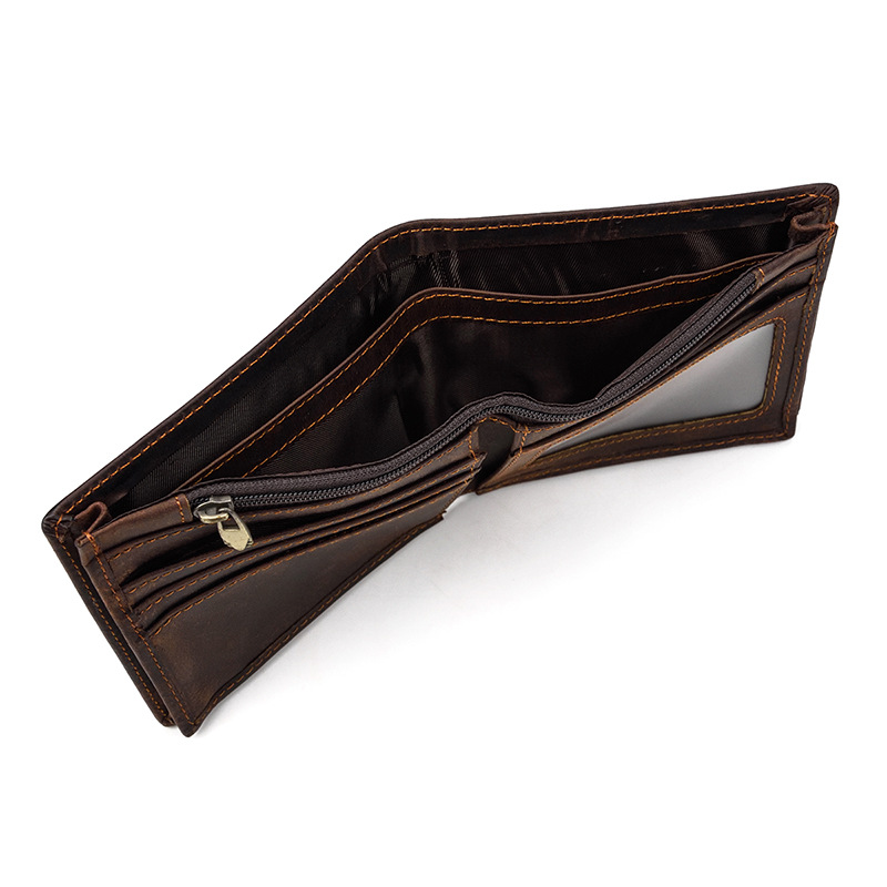 Brown vertical Vrtical Stroke Men's Vintage Wallet Multi-Card Slots Large Capacity Coin Purse Casual Clutch Bag for Everyday Use โ image 3
