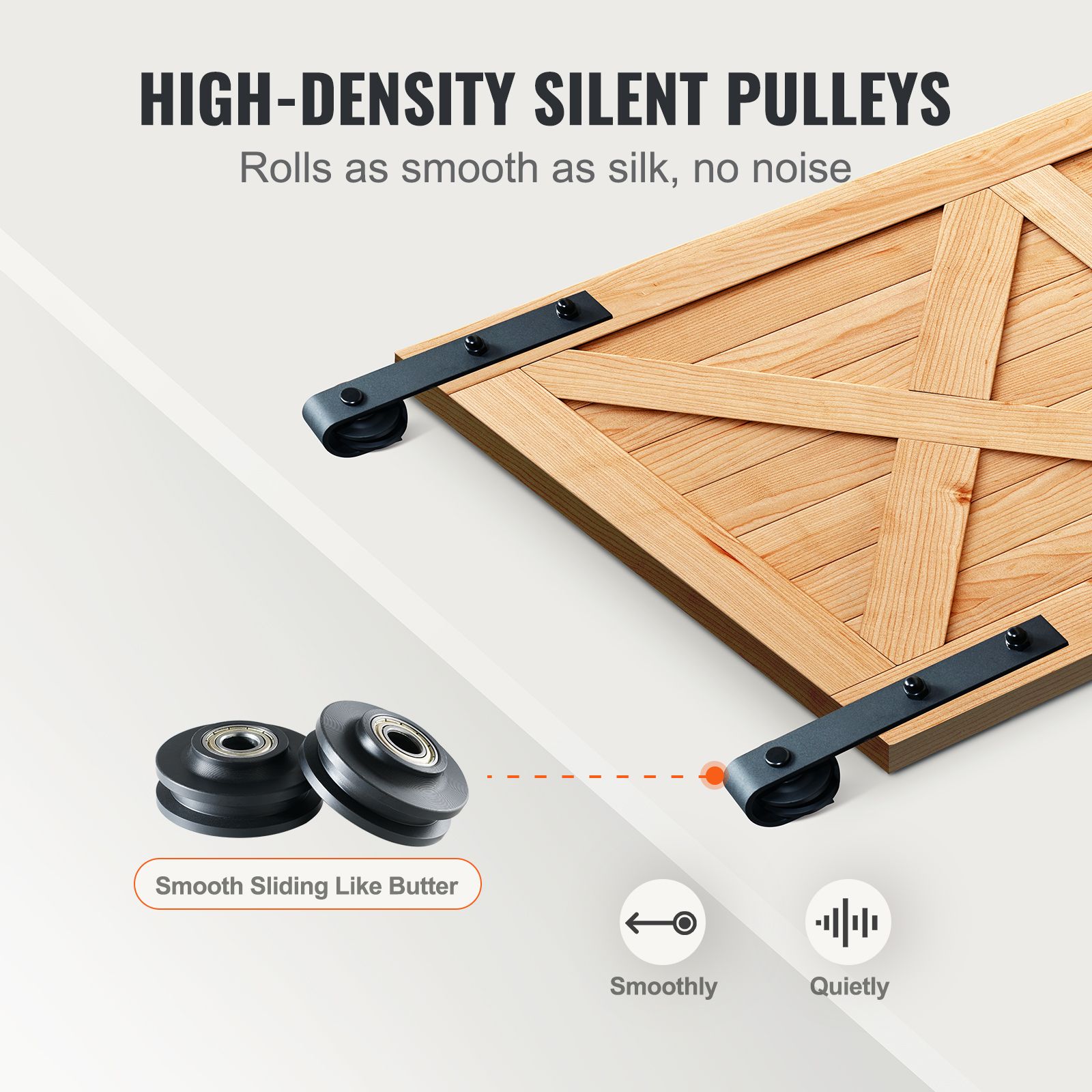 8FT Sliding Barn Door Hardware Closet Track Kit for Single Door J Hanger — image 5
