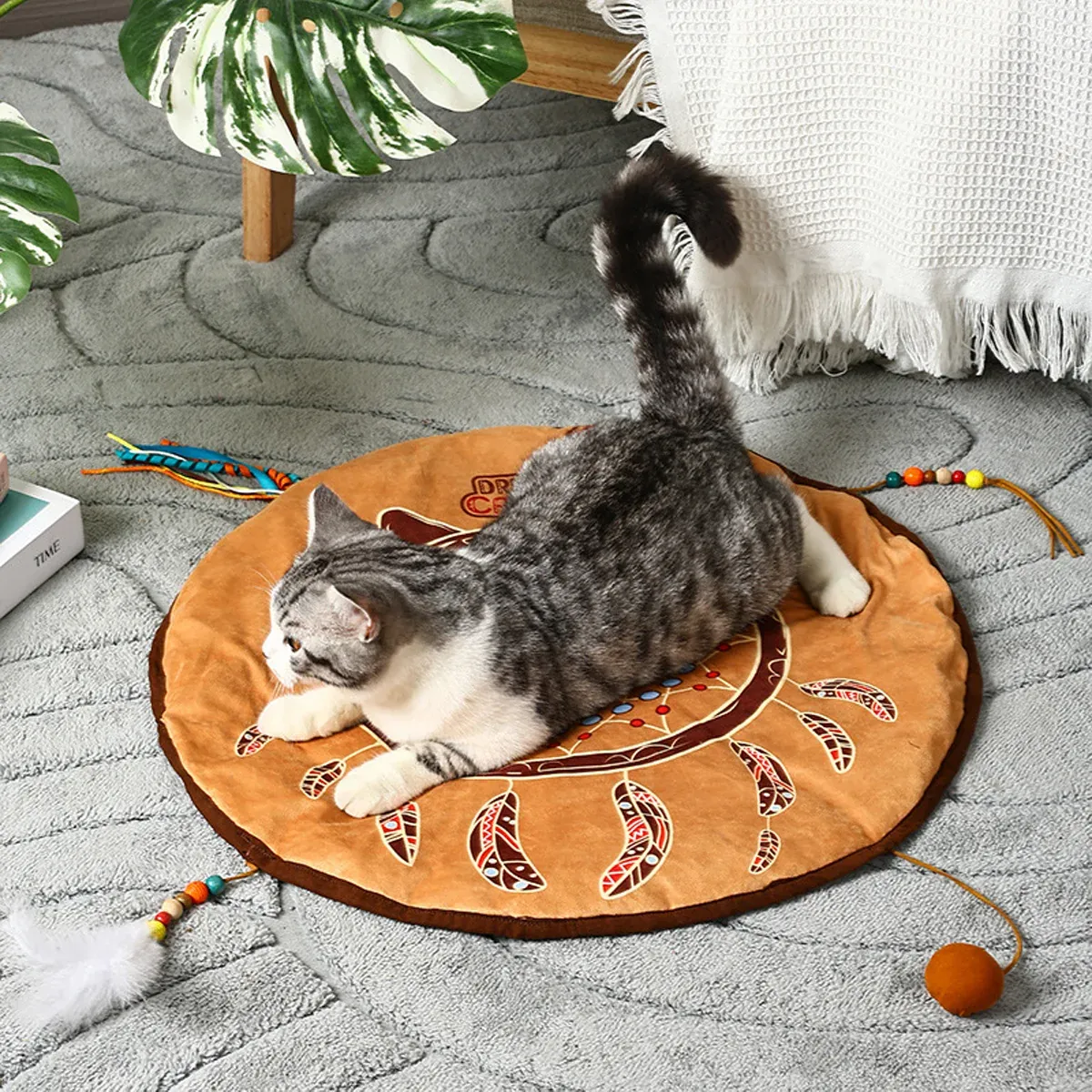 Bohemian Style Pet Bed Mat Washable Non Slip for Dogs Cats All Seasons Home Use — image 5