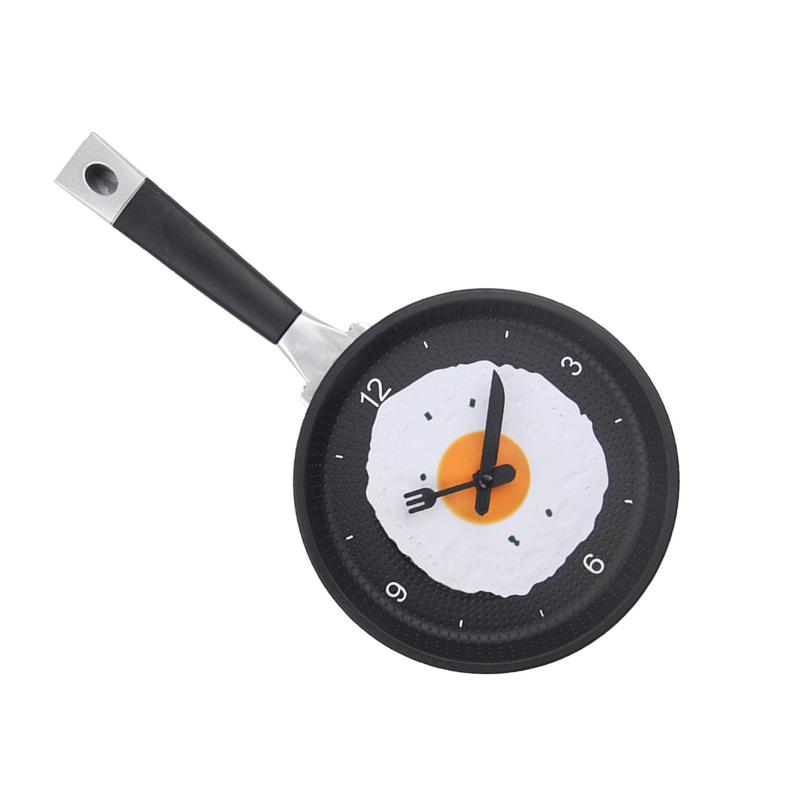 Wall Clock ABS Fried Egg Frying Pan Shape Silent Battery Operated Wall Clock for Bedroom Living Room Kitchen Pink โ image 3