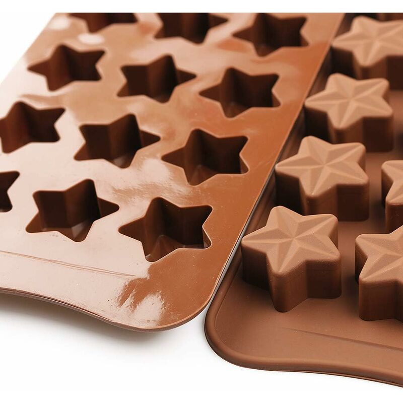 15 Cavity Star Shape Chocolate Mold, Non-Stick Food Grade Silicone Mold Set For Candy Jelly, Ice Cube โ image 2