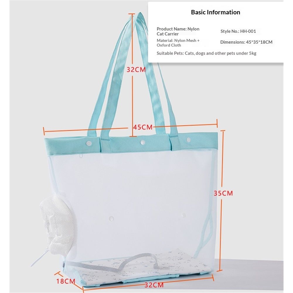 Mesh Dog Sling for Small Dogs and Cats-Light & Breathable Cat Carrier Pouch, Soft Puppy Purse with Adjustable Shoulder Strap (Mint green ) โ image 5