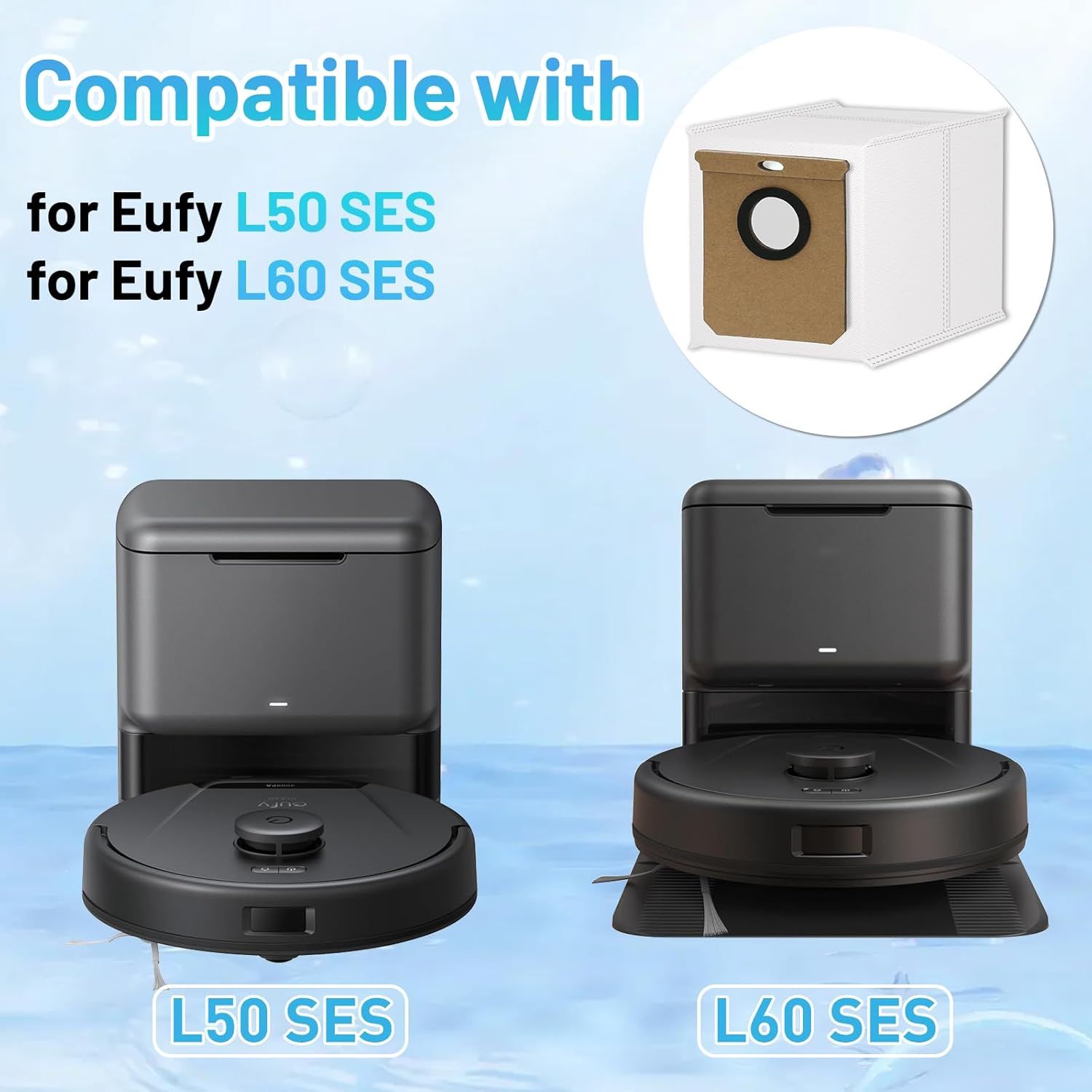 16 Pack L60 SES Replacement Vacuum Dust Bags Compatible with Eufy L60/L50 Series Robot Vacuum with Self Empty Station, 2.5L Replacement Bags for Eufy L60 Robot โ image 3
