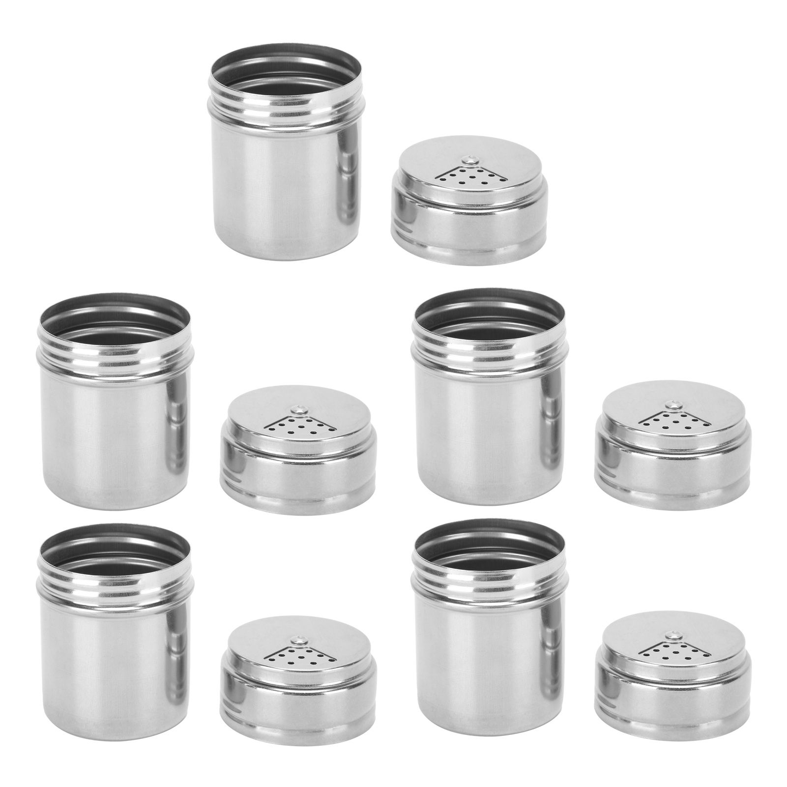 5PCS Seasoning Bottle Stainless Steel Spice Shaker with Rotating Cover Kitchen Gadget BBQ Tool — image 5