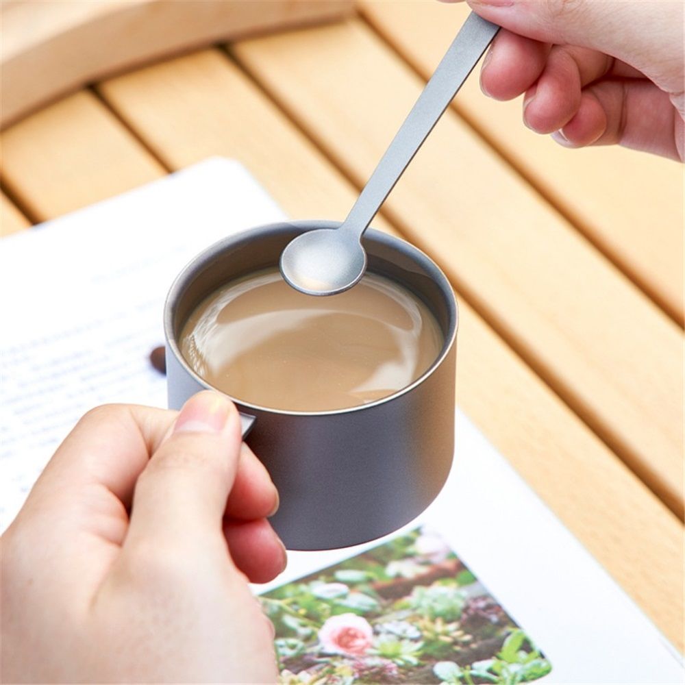 Titanium Double Wall Stacking Mug, Titanium Mug for Camping & Outdoors, Heat-Resistant Handle (100ML) β image 4