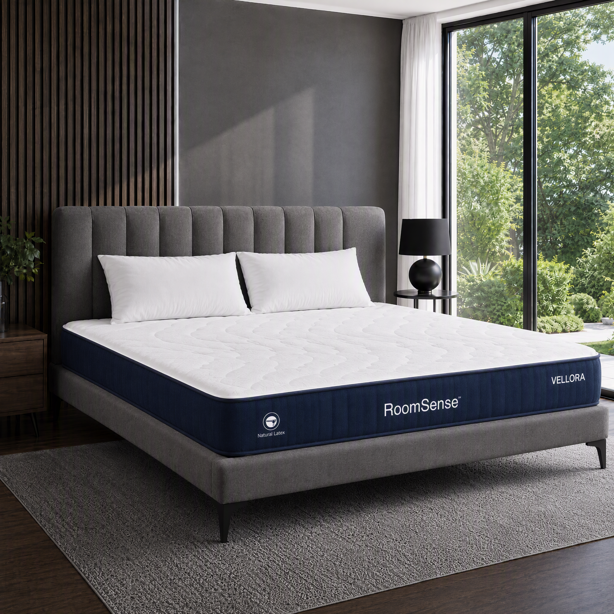 RoomSense King Mattress, 30cm Medium Firm Hybrid Mattress with Latex Lumbar Support for Back Pain Relief, Pocket Spring Mattress King Size in a Box