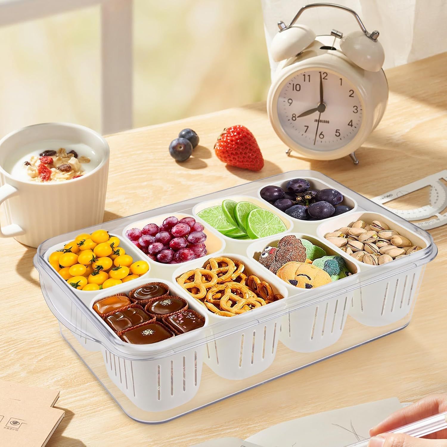 Snackle Box with Lid 8 Compartments for Snacks and Fruit — image 5