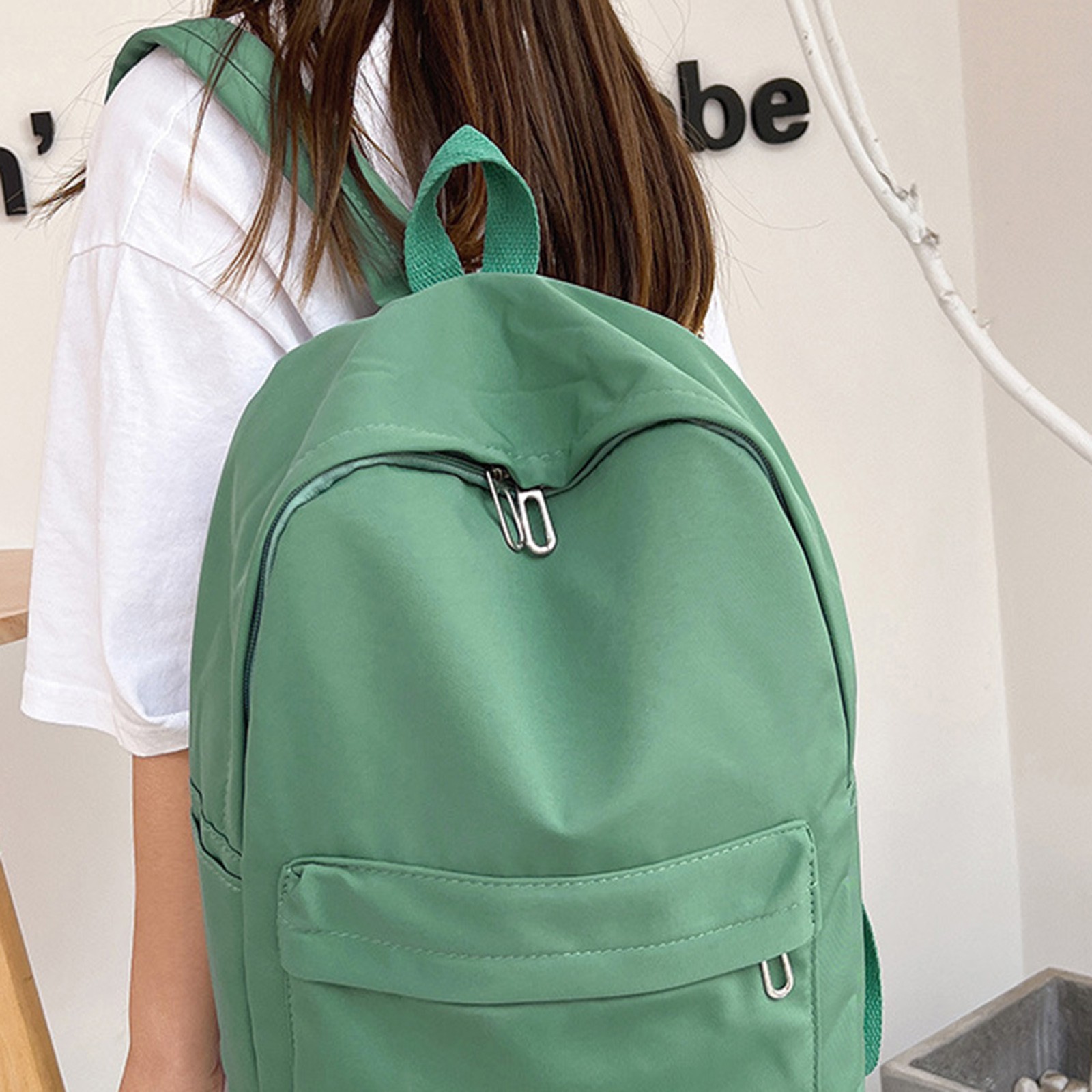 1 Piece Travel Backpack, Cute Custom BookBag with Detachable Bear, Travel Backapck for Women, Men Casual Laptop, Green, 21.8 × 27.9 cm — image 6