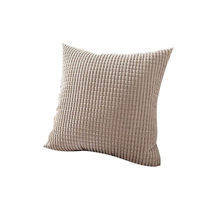 45 × 45 Plain Solid Colour Cushion Cover Decorative Pillow Case Home Multicoloured - Coffee