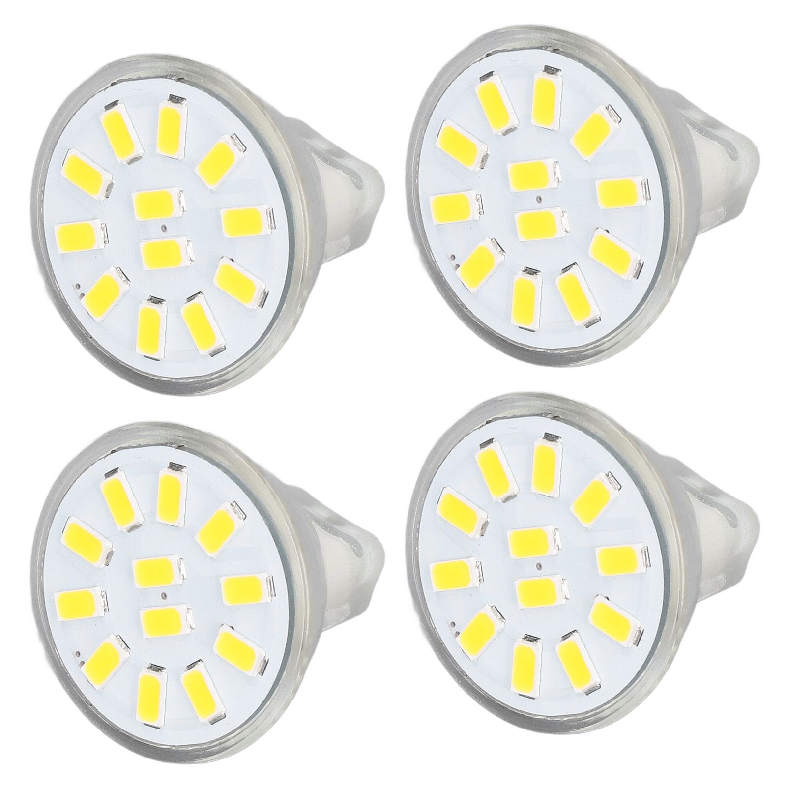 4pcs/set MR11 LED Spot Light Bulb with Dual Needle Base 360° Heat Dissipation 3W 12 LEDs Lamp BulbWarm White — image 3