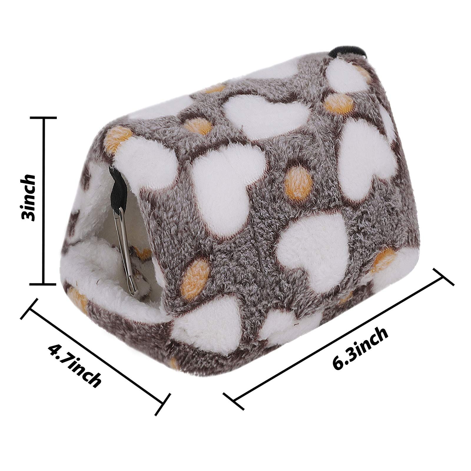 Fluffy Warm Bird Nest House Winter Parrot Hanging Hammock Cage Tent Plush Hut Hideaway Cute Guinea Pig Hamster Cave, Medium โ image 4