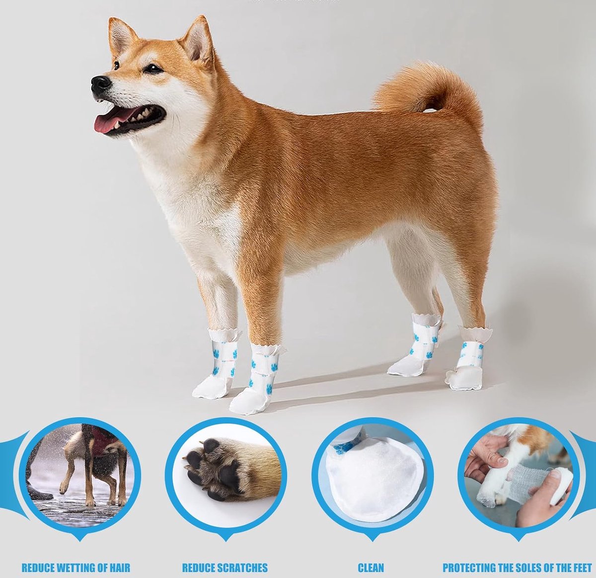 Dog Socks - 40 Pieces - Disposable Pet Socks - Waterproof - Non-Slip Dog Socks - Dog Shoes Paw Protector Socks for Dogs - Velcro Closure - Breathable — image 3