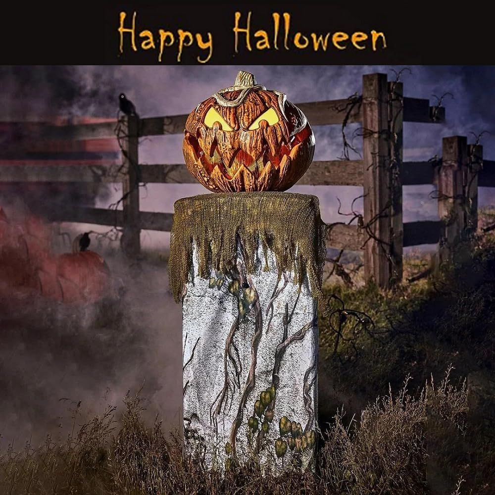 Halloween pumpkin lighting decoration, with a talking mouth expandable retro Halloween pumpkin indoor and outdoor decoration — image 4