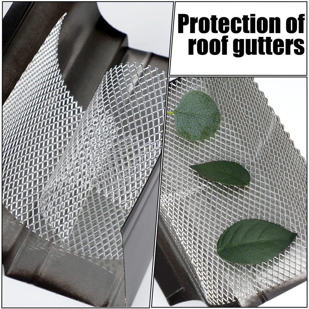 Gutter Guard Mesh 5 Inch x 19.68 Feet Aluminum Gutter Guard from Leaves Gutter Covers Screen Leaf Gutter Guard Protection for DIY Cutting Leaf Rain โ image 3