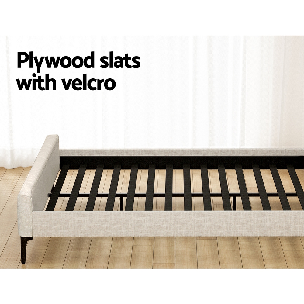 Artiss Bed Frame King Size Beige AMMY โ image 5
