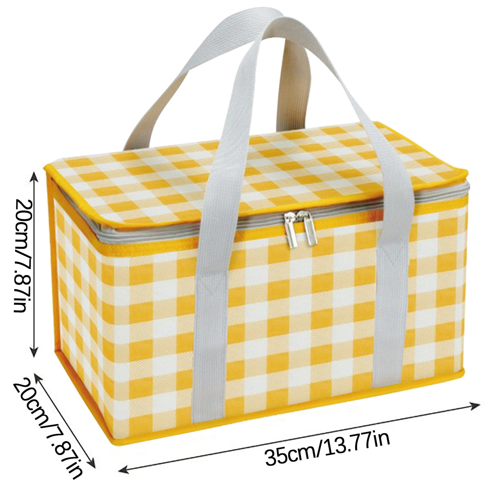 Large Picnic Basket Shopping Basket Camping Picnic Basket Travel Picnic Bag Portable Bento Bag Thermal Insulation Bag Yellow โ image 3