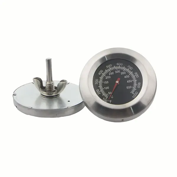 BBQ Grill Thermometer, Stainless Steel Temperature Gauge for Smokers and Charcoal Grills, 7.6 cm Dial, 0-538 C — image 2
