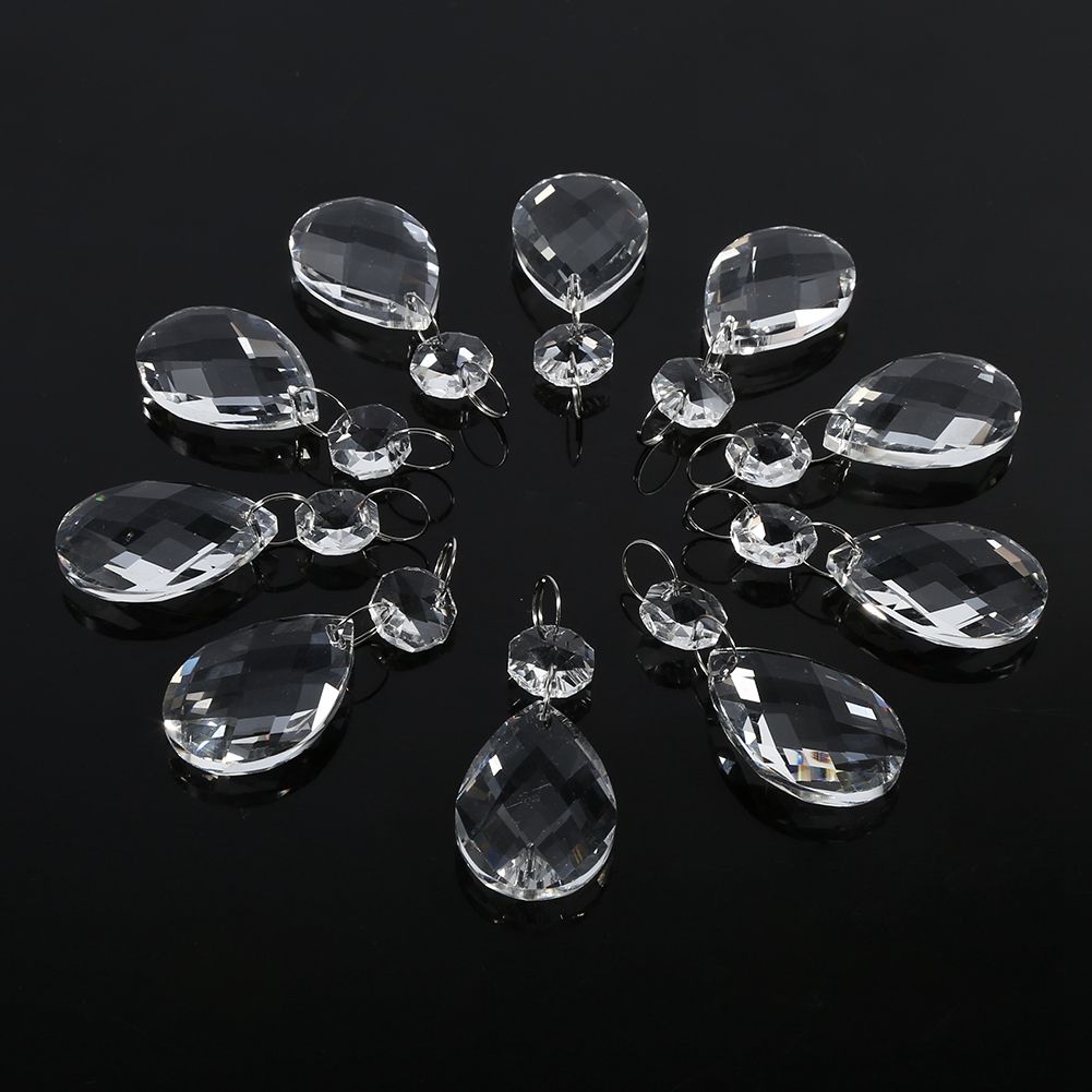 10Pcs Clear Glass Crystal Prisms Chandelier Pendant Light Lamp Part Drops DIY Accessories โ image 2