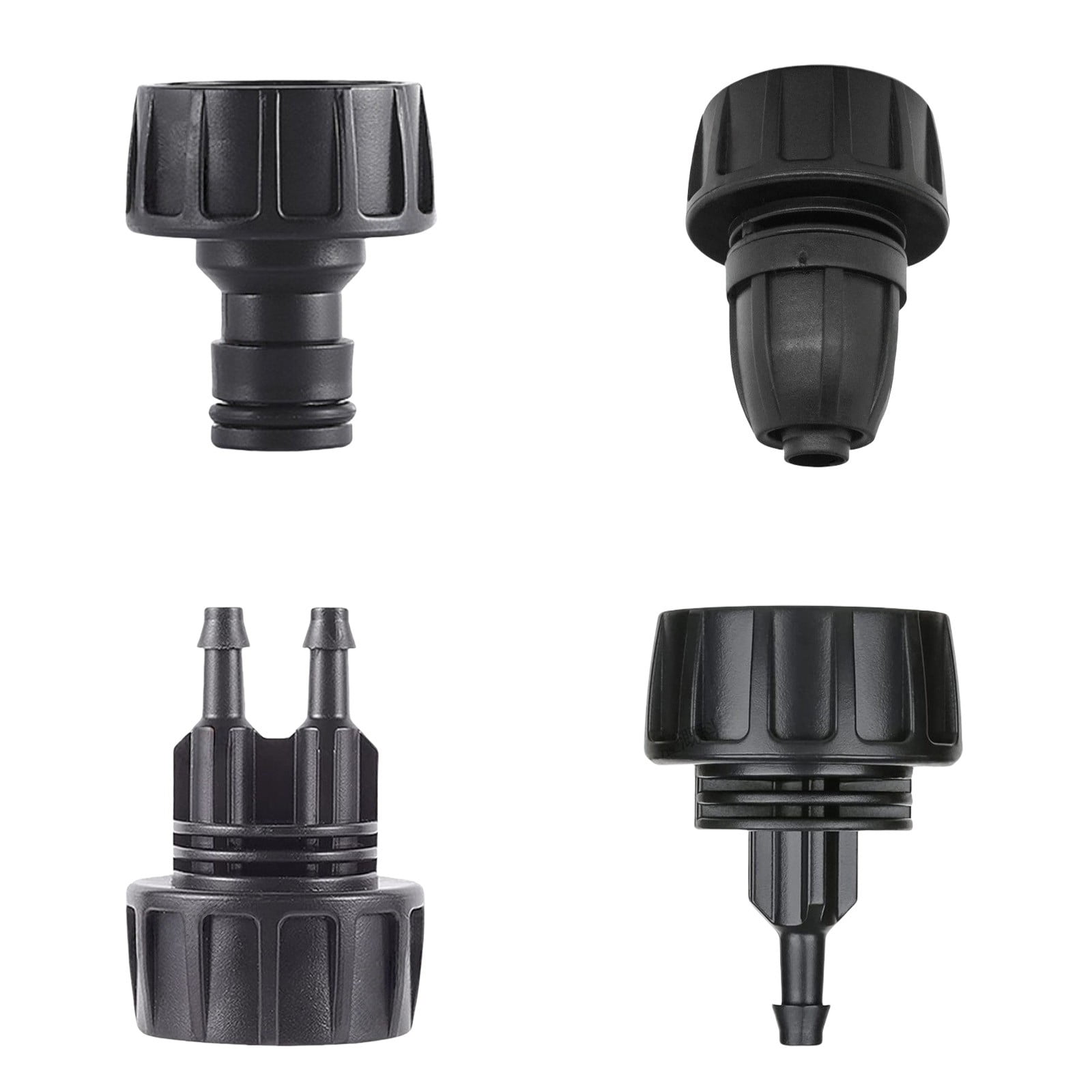1 Piece Drip Irrigation Hose Adapter, Quarter Inch Tubing to Three Quarter Inch FHT Garden Faucet Connector, Black, 1.85 × 1.33 in — image 3