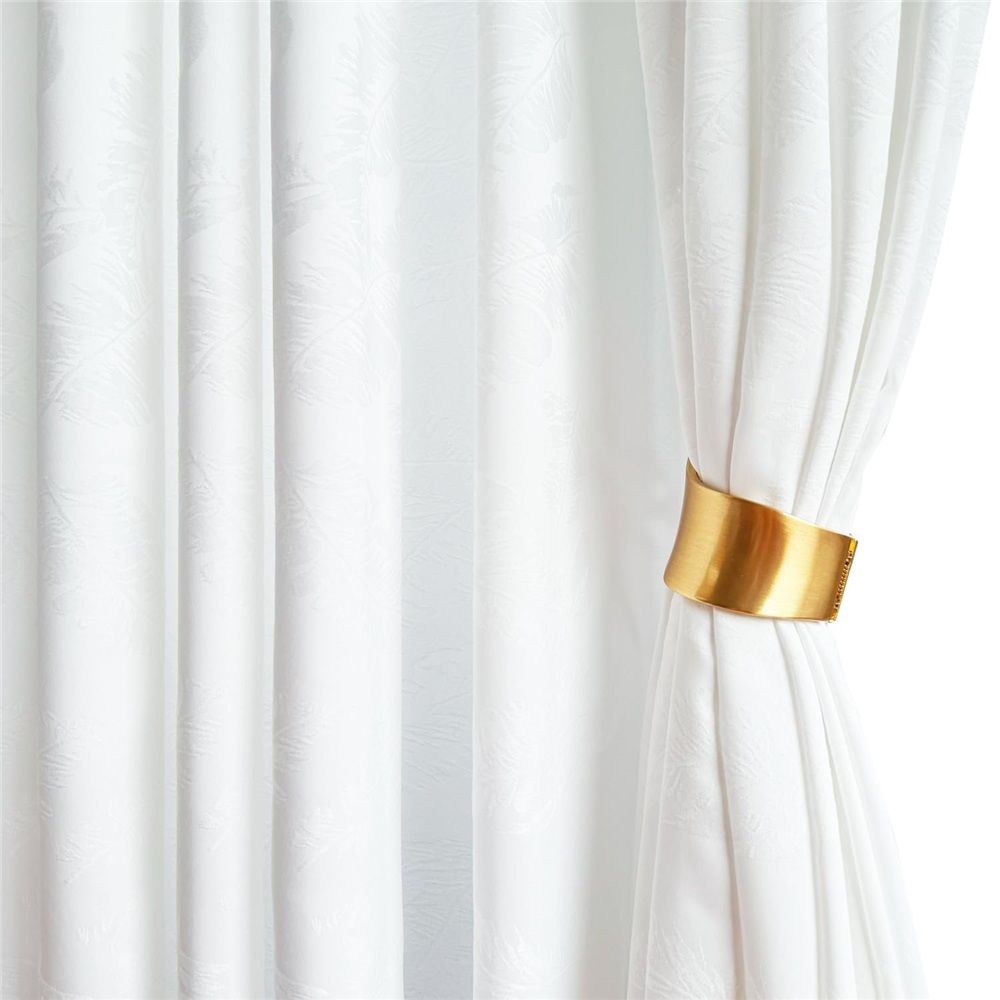 2 Pack Decorative Gold Metal Curtain Tie Backs Window Drapery Wire Drawing Spring Clip Holdbacks for Home Office — image 5