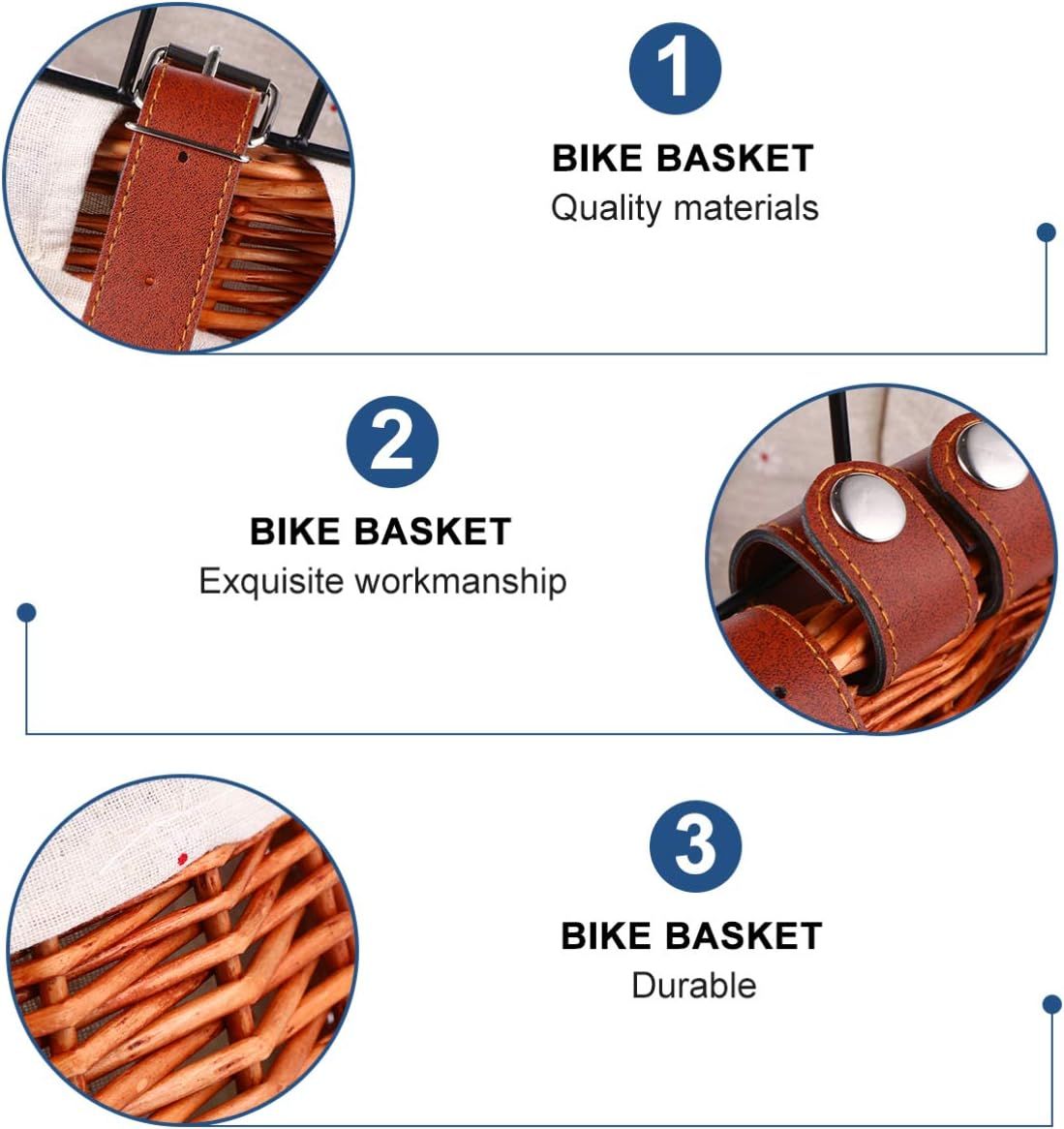 Cat Bike Baskets Bicycle Basket Woven Bike Pets Holder Pet Bike Front Carrier Bike Pet Carrier Basket Dog Car Woven Storage โ image 4