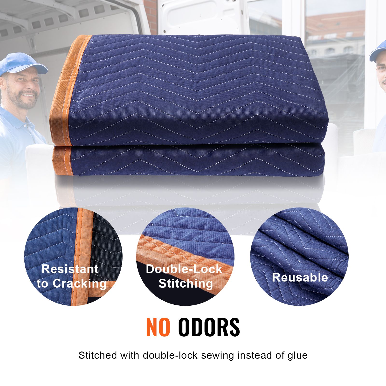 Moving Blankets, 2032 x 1829 mm, 15.6 kg/dz, 12 Packs, Professional Non-Woven & Recycled Cotton Packing Blanket, Heavy Duty Mover Pads for Protecting โ image 4