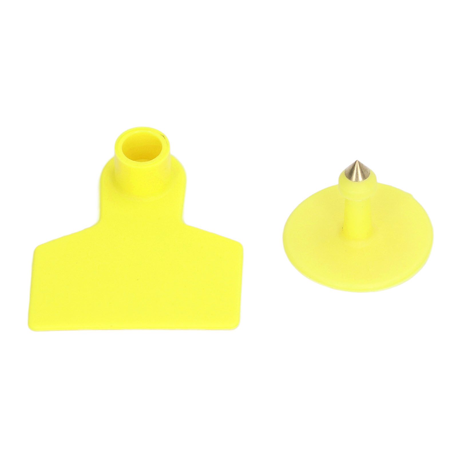 100 Sets Livestock Ear Tags Yellow Strong Plastic Easy to Use Blank Cattle Ear Tags for Cow Sheep Pig Farm — image 2