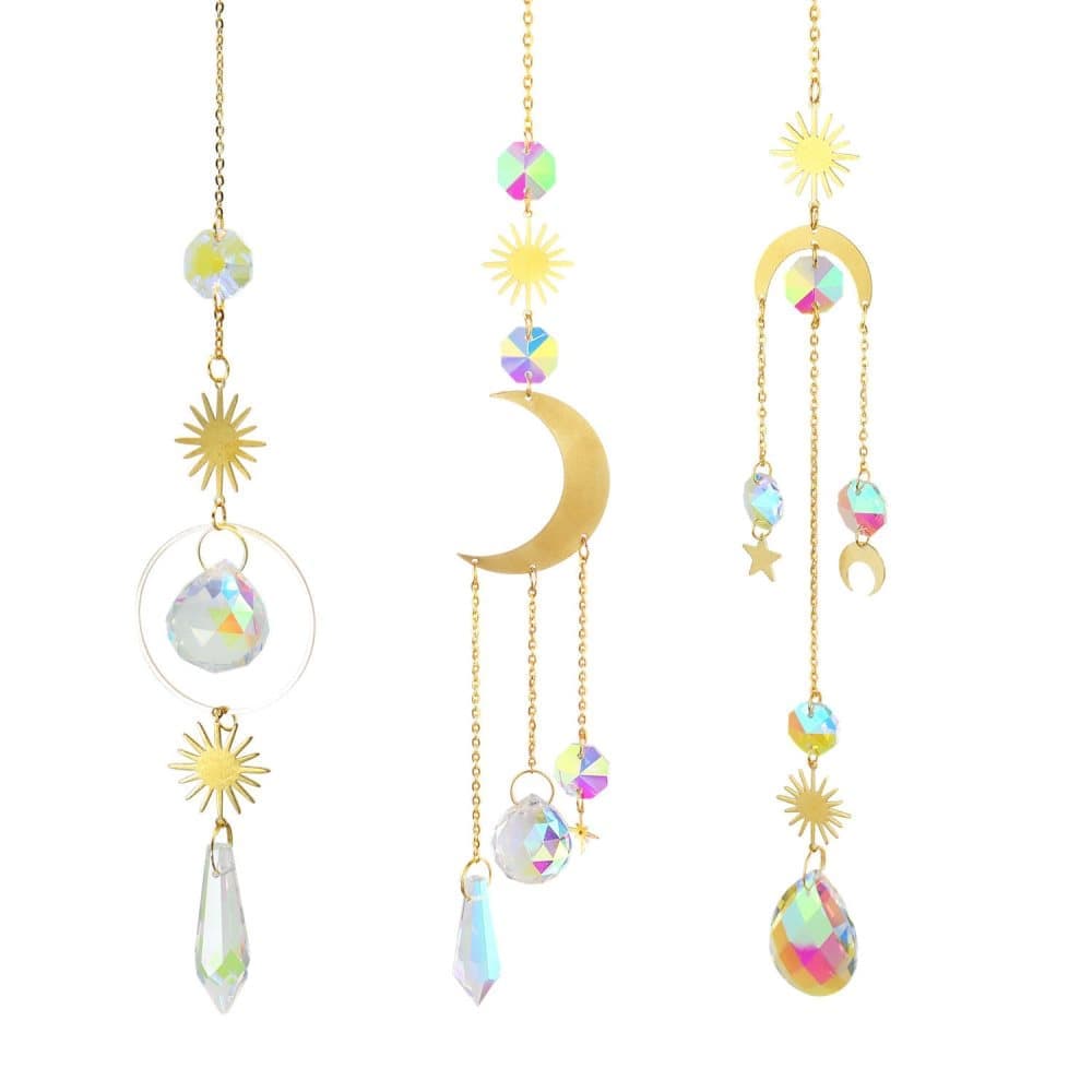 6 inches rainbow refractive prism suncatcher, crystal sun reflecting decoration, SZ4