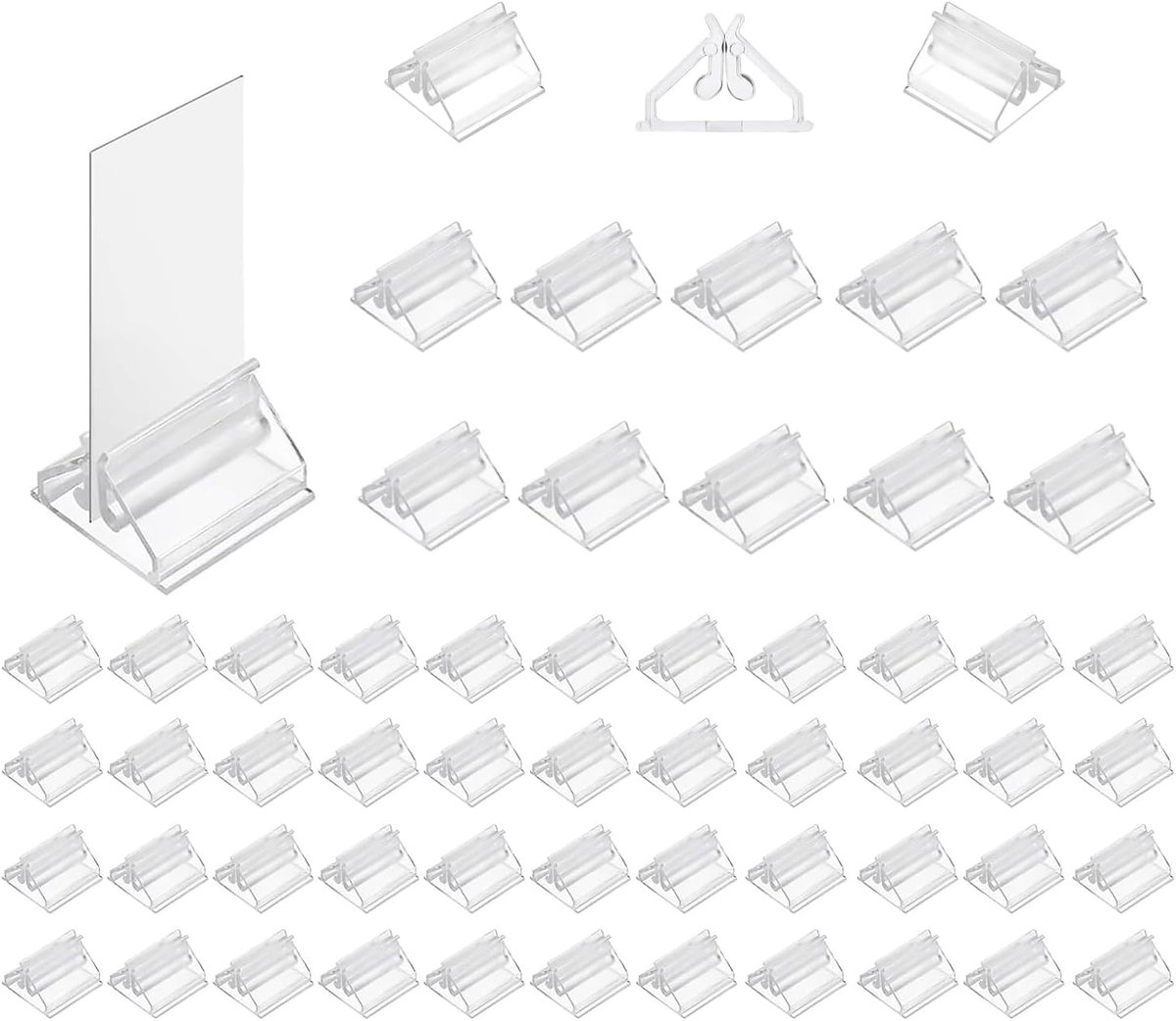 80 pieces - acrylic card holders - acrylic place card holders - reusable - transparent label holders - table menu holders - playing card holders - display