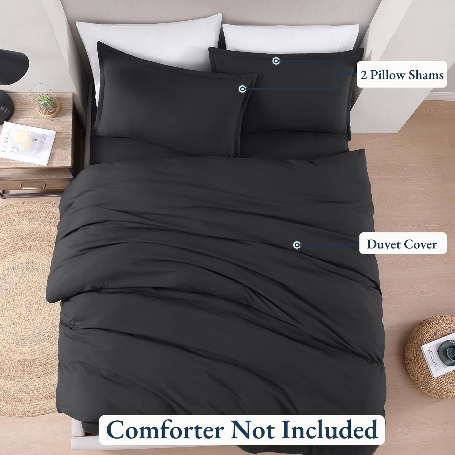 Hotel Soft Microfiber Duvet Cover Set-2000TC Quilt Cover Set & Pillowcases -1 Donna Cover Zipper Closure & 1 x Pillowcases-Breathable Bedding - Wrinkle, Fade — image 4