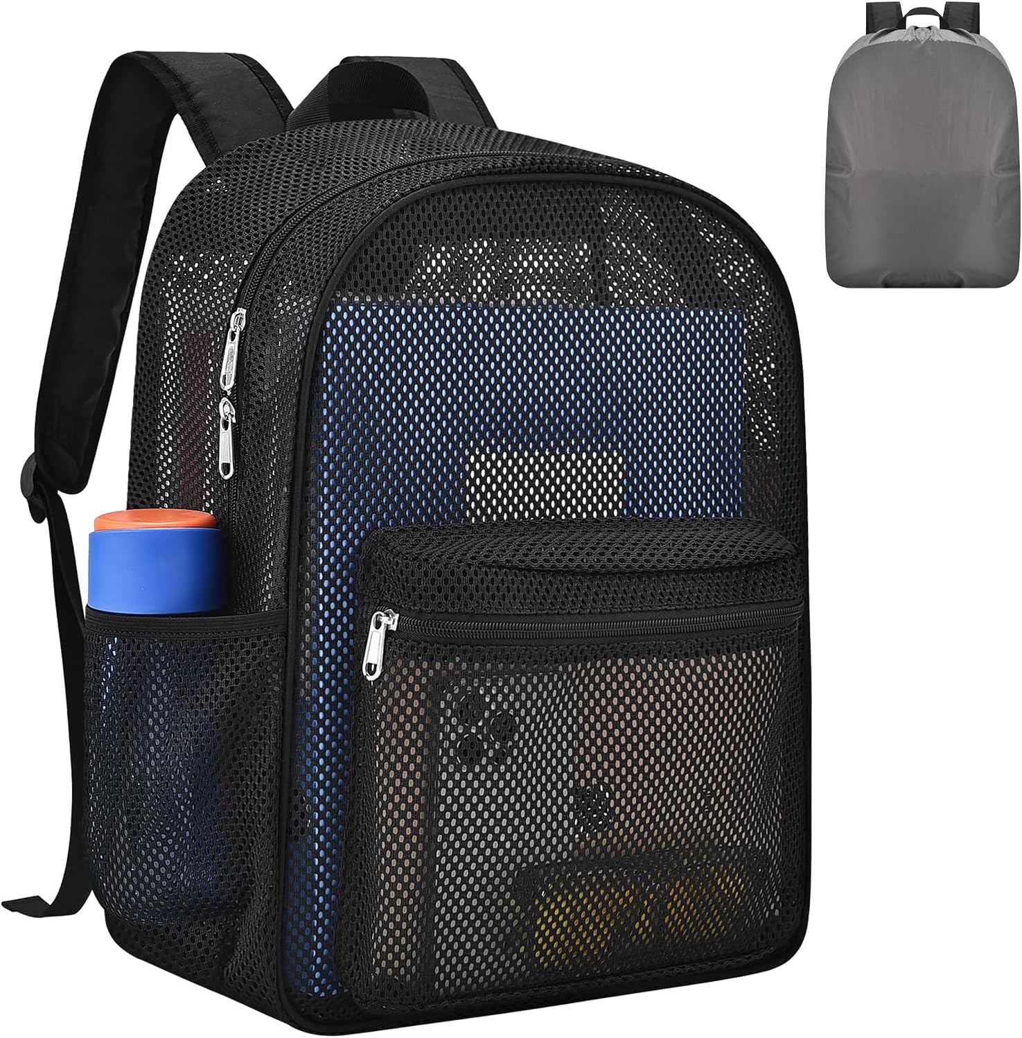 Heavy Duty Semi-Transparent Mesh Backpack,See Through College Student Backpack,