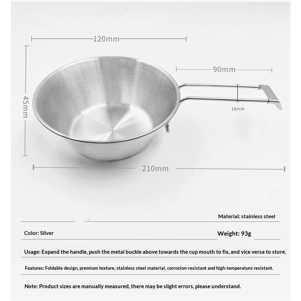 Stainless steel Hand Cup Folded, Teacup with Folding Handle Lightweight and Compact Design for Hiking Picnic and Trave โ image 4