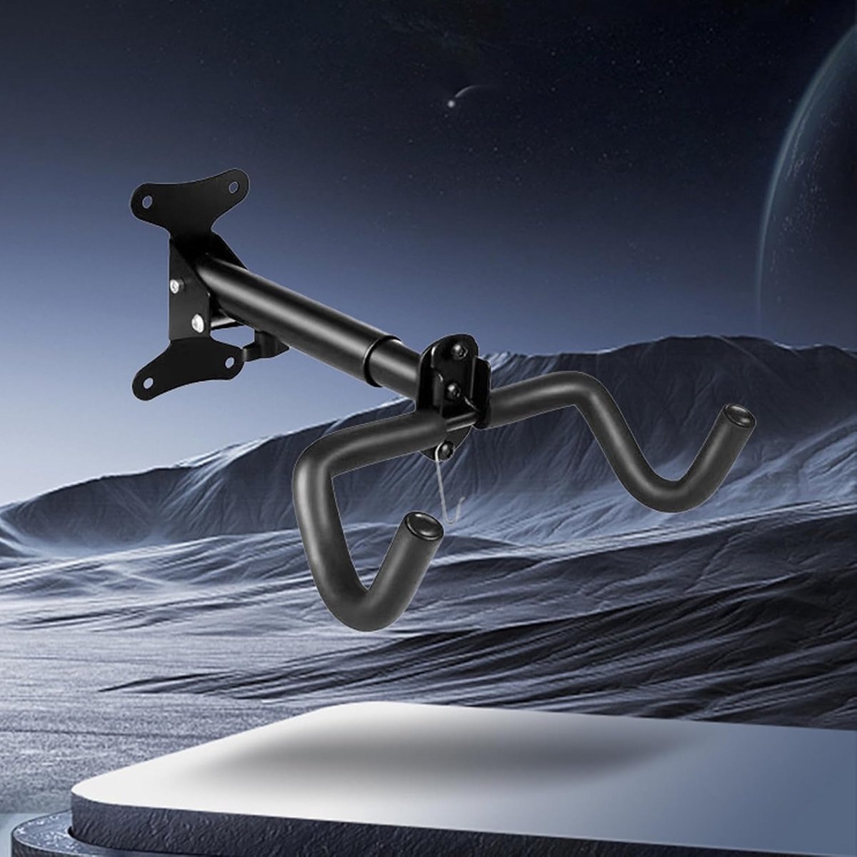 Bike rack - Wall-mounted bike rack - Stainless steel, can support 30 kg - Adjustable handlebar angle - Retractable wall-mounted bike rack - Suitable for indoor — image 5