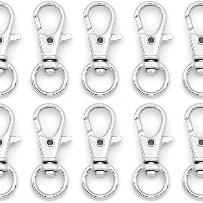 30 pcs Swivel Clasps Lanyard Snap Hook, Metal Swivel Lanyard Snap Hook Lobster Claw Clasp(Sliver) — image 2