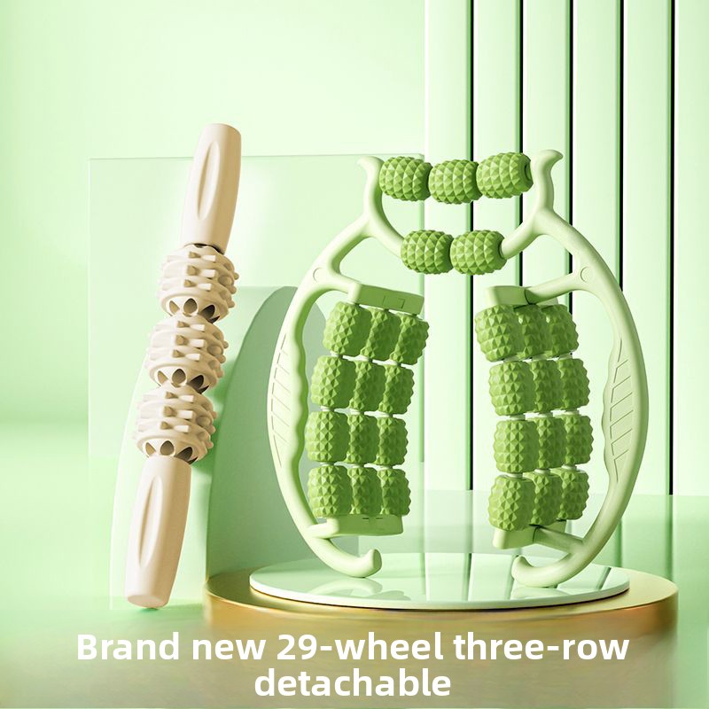 Green 360-Degree Wrap Around Leg Roller Massager with 29 Acupressure Points for Muscle Recovery and Body Shaping Essential Tool for Local Home Workouts — image 3