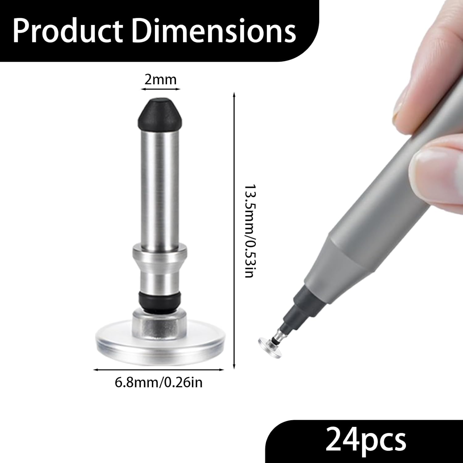 24 Pcs Stylus Tips Replacement Tips Only, Stylus Pen Tip Replacement High Precision Replaceable Pen Disc Tops Universal Round Shape Penpoint for Mobile Phones