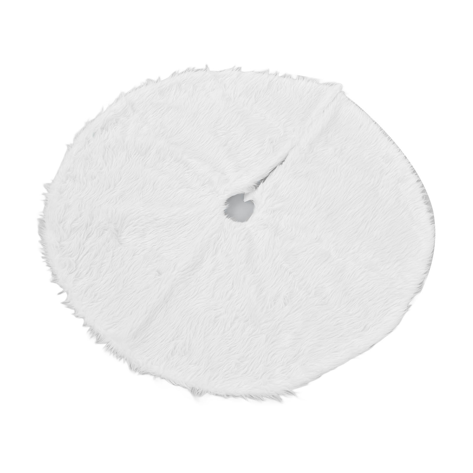 Christmas Tree Skirt Snowy White Christmas Tree Mat for Xmas Festive Holiday Party Decoration Ornaments โ image 3