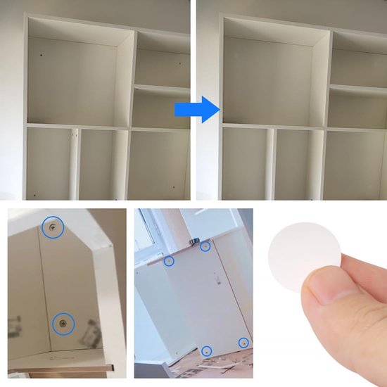 Screw Hole Stickers - 350 White Stickers - Self-adhesive screw covers - Suitable for screw holes in desks, cabinets and furniture — image 4