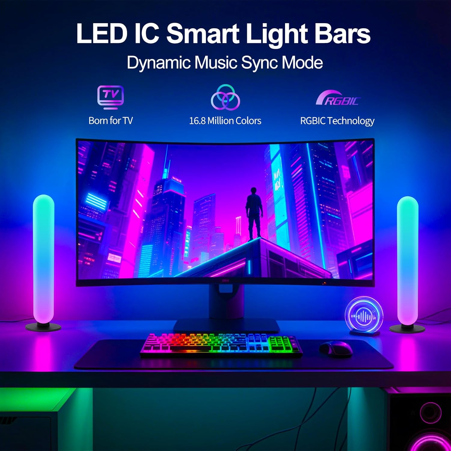 RGB light strip, smart LED light strip suitable for room size, three control modes, dynamic music synchronization mode, USB interface โ image 2
